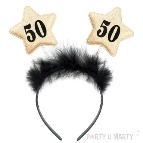 opaska party urodziny 50 tka czarno zlota partypal