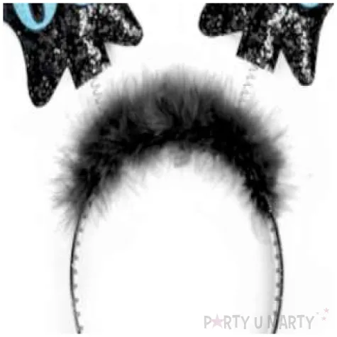 opaska party urodziny 60 czarne gwiazdki