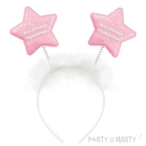 opaska party urodziny wszystkiego najlepszego bialo rozowa partypal