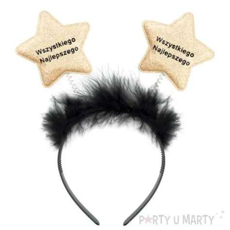 opaska party urodziny wszystkiego najlepszego czarno zlota partypal