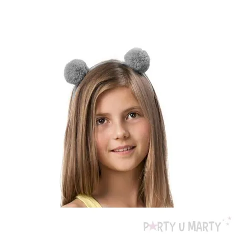 opaska party uszka szare