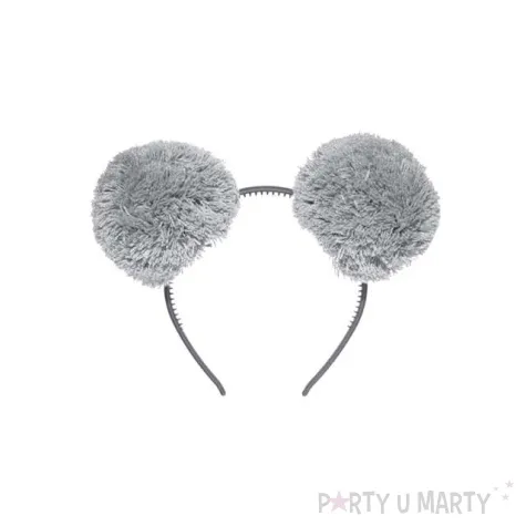 opaska party uszka szare duze