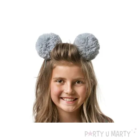 opaska party uszka szare duze