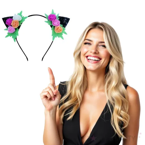 opaska party uszy kotka i kolorowe rozyczki godan