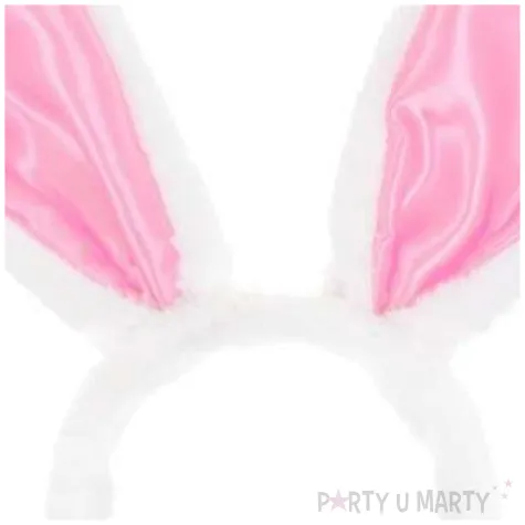 opaska party uszy krolika jasny roz biala godan
