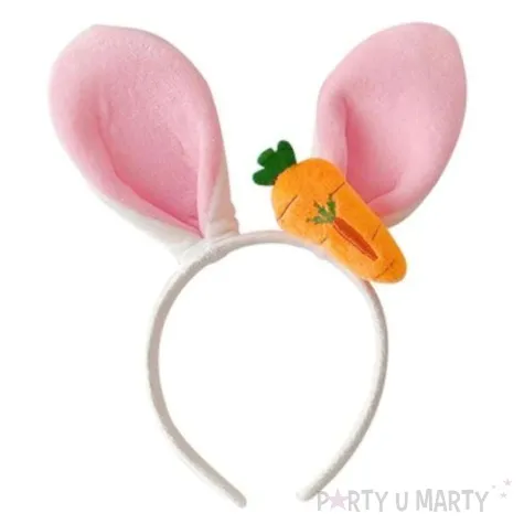 opaska party uszy krolika z marchewka bialo rozowa arpex