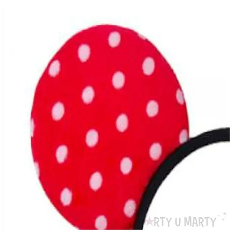 opaska party uszy w kropki czerwone