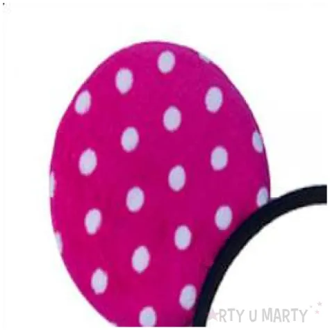 opaska party uszy w kropki rozowe ciemne