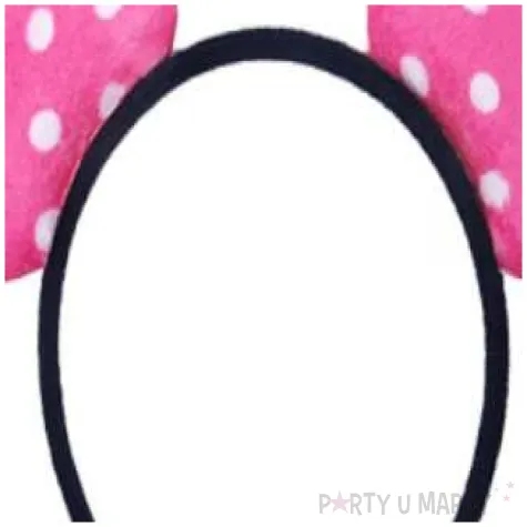 opaska party uszy w kropki rozowe jasne