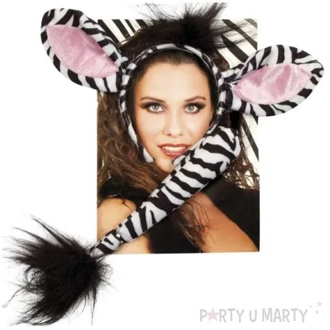 opaska party uszy zebry z ogonem boland