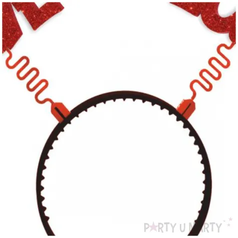 opaska party walentynki love czerwony brokat