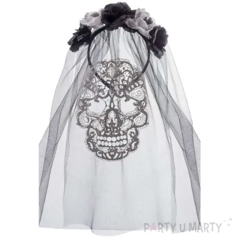 opaska party welon z czaszka czarna carnival toys