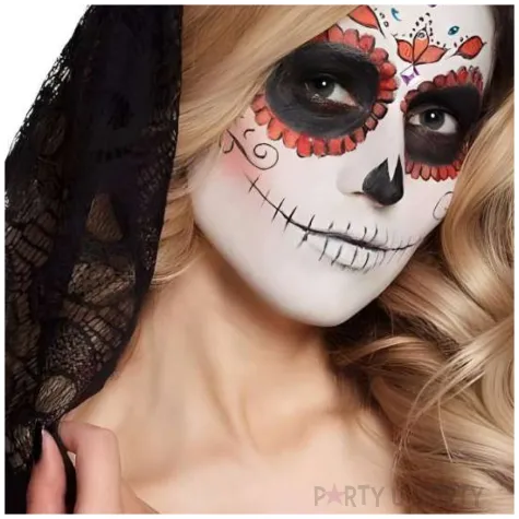 opaska party welon z czaszkami i rozami czarny boland