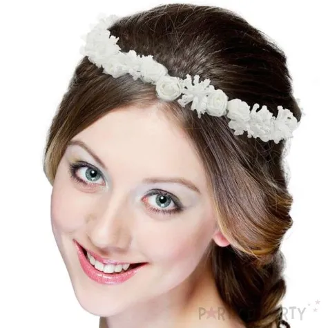 opaska party wianek komunia bialy godan