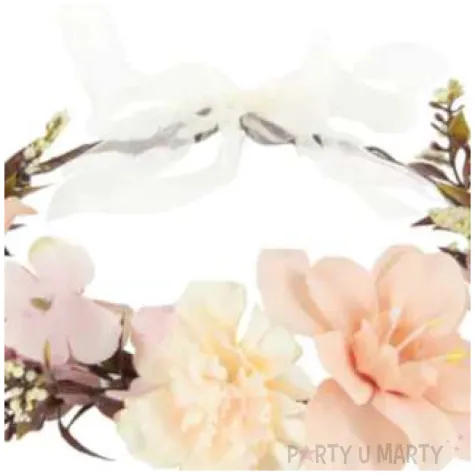 opaska party wianek z kwiatami brzoskwiniowo rozowy partypal 45 cm