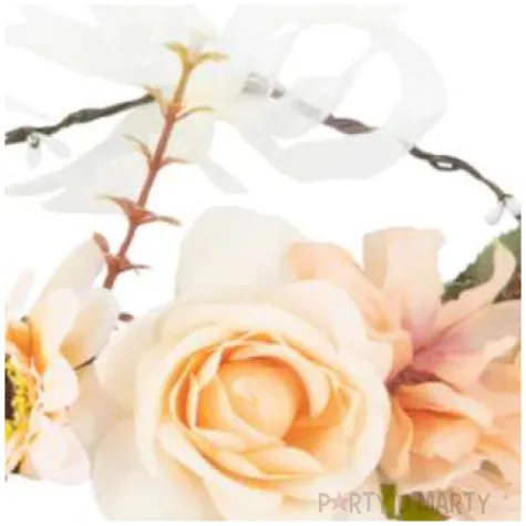 opaska party wianek z kwiatami brzoskwiniowy partypal 45 cm