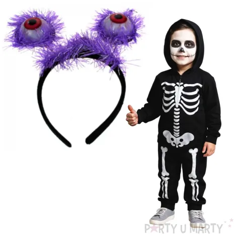 opaska party wlochate oczy potwora led fioletowe 7 7