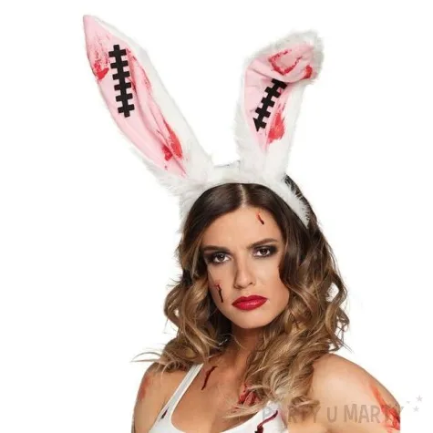 opaska uszy krwawego krolika bialy boland