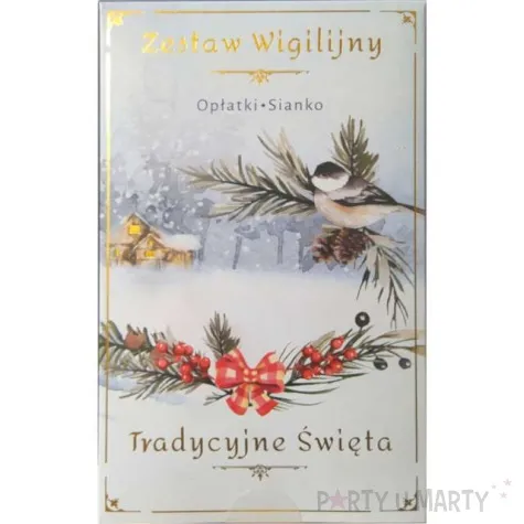 oplatek wigilijny zestaw z siankiem deluxe bialy oblatum 90x165mm 1 opak