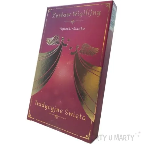 oplatek wigilijny zestaw z siankiem deluxe bordo oblatum 90x165mm 1 opak