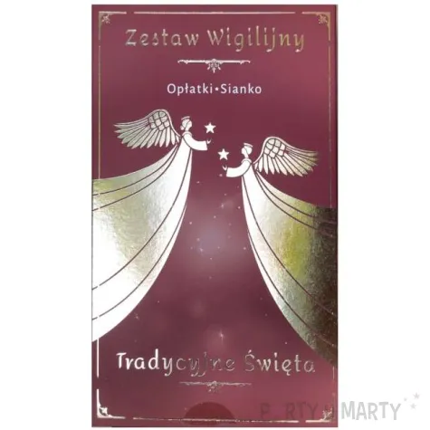 oplatek wigilijny zestaw z siankiem deluxe bordo oblatum 90x165mm 1 opak