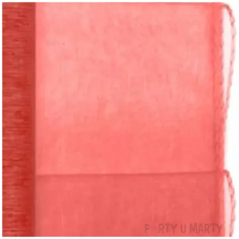 organza classic obszywana czerwona 38 cm 9 m 1 rolka