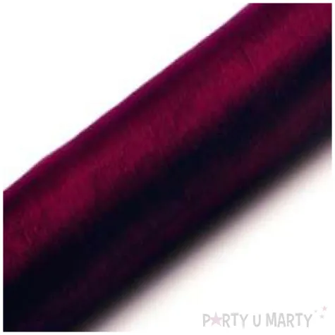 organza gladka bordowa partydeco 0 36 x 9 m