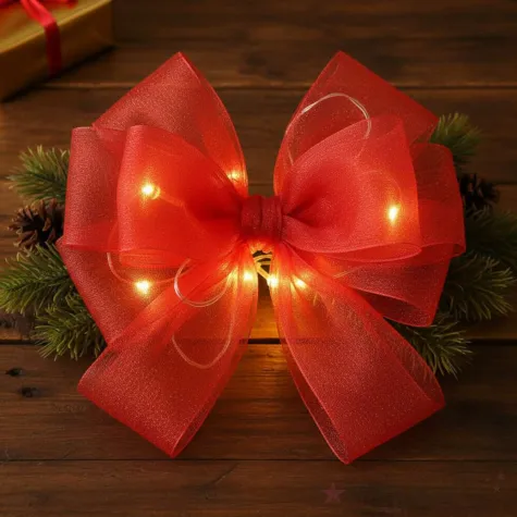 organza gladka czerwona do robienia kokard na prezenty boze narodzenie swieta 36 cm 9 m