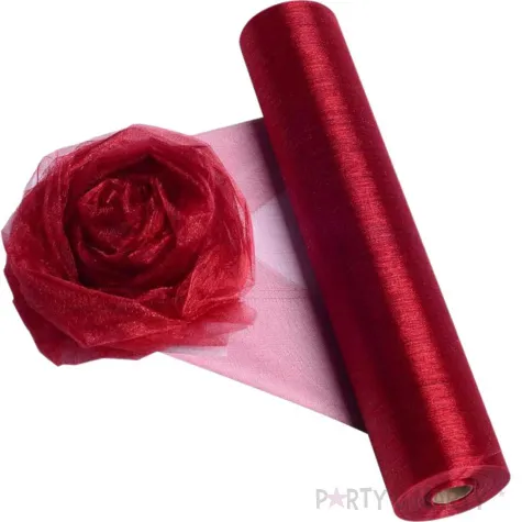 organza gladka czerwona partydeco 0 16 x 9 m