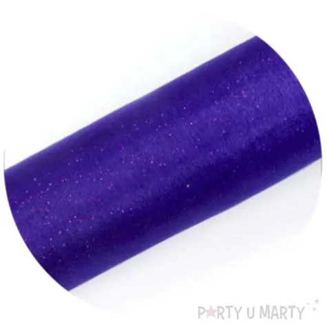 organza glitter fioletowy partydeco 0 16 x 9 m