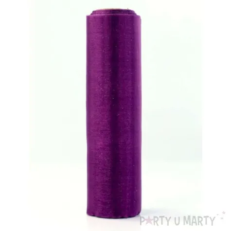 organza glitter sliwkowa brokatowa 16 cm 9 m 1 rolka