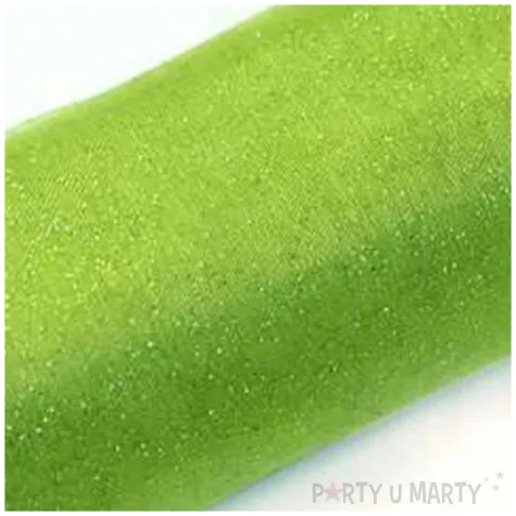 organza glitter zielona jasna brokatowa 16 cm 9 m 1 rolka
