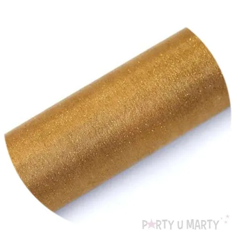 organza glitter zlota brokatowa 16 cm 9 m 1 rolka