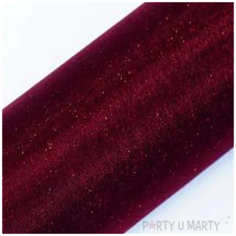 organza glittery bordowy 0 36 x 9 m 1 szt