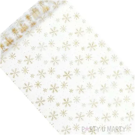 organza z nadrukiem bialy 0 36 x 9m 1szt