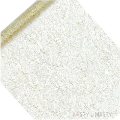 organza z nadrukiem bialy partydeco 0 48 x 9 m