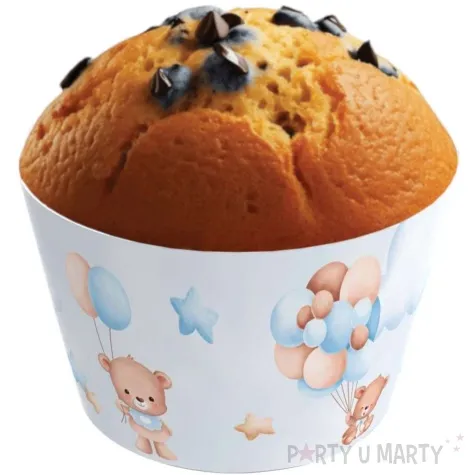 oslonki dekoracyjne misie z balonikami blekitny congee 6 szt