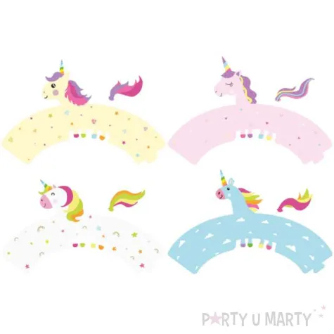 oslonki na muffinki jednorozec teczowy partypal 8 szt