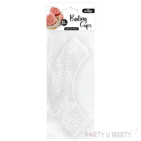 oslonki na muffinki koronka biale partypal 10 szt