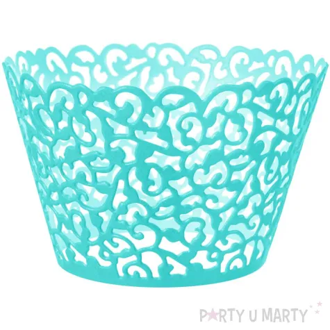 oslonki na muffinki koronka turkusowy partypal 10 szt