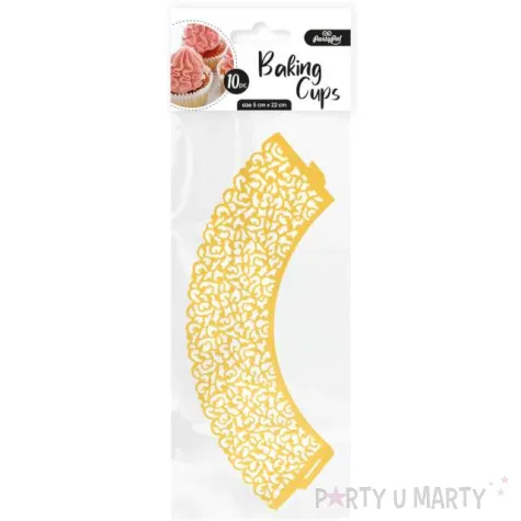 oslonki na muffinki koronka zlote partypal 10 szt