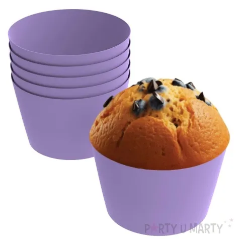 oslonki na muffinki monokolor fioletowy 6 szt