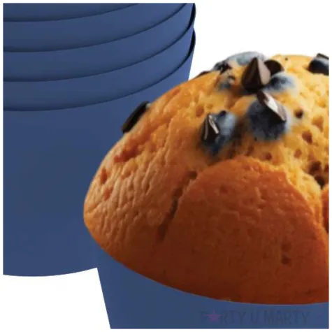 oslonki na muffinki monokolor niebieski 6 szt