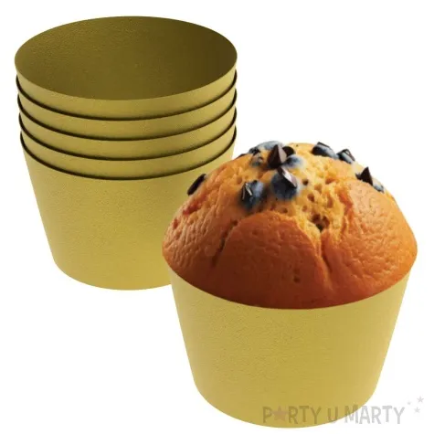 oslonki na muffinki monokolor zloty 6 szt