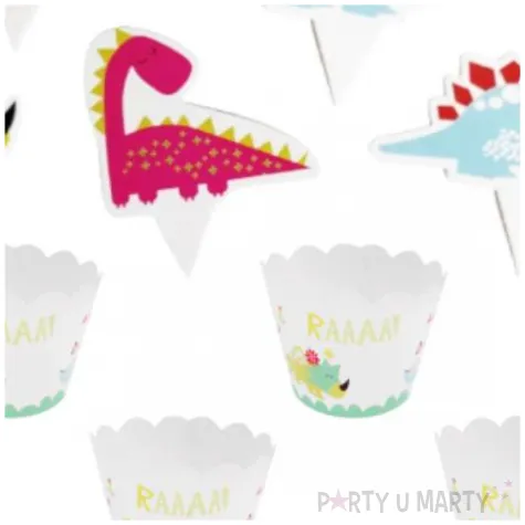 oslonki na muffinki wesole dinozaury jix 6 szt