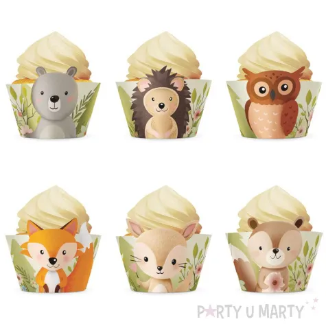 oslonki na muffinki zwierzeta lesni przyjaciele partypal 6 szt