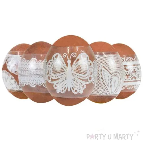 owijki na jajka koronka biale arpex 9 szt