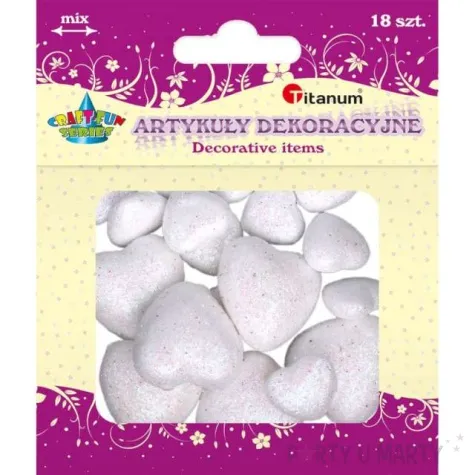 ozdoba brokatowa serduszka titanum 18 szt