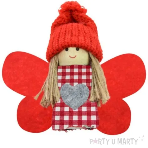 ozdoba choinkowa aniolek filc czerwony arpex