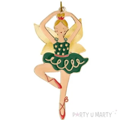 ozdoba choinkowa baletnica metalowa partydeco 10 cm